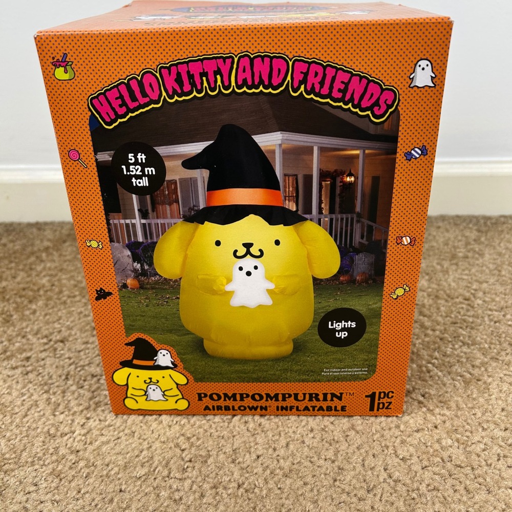 Hello Kitty and Friends Pompompurin Halloween Inflatable 5ft Tall Lights Up